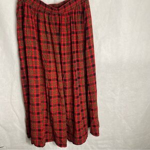 Vintage Chaus Sport Red Plaid Flare Skirt